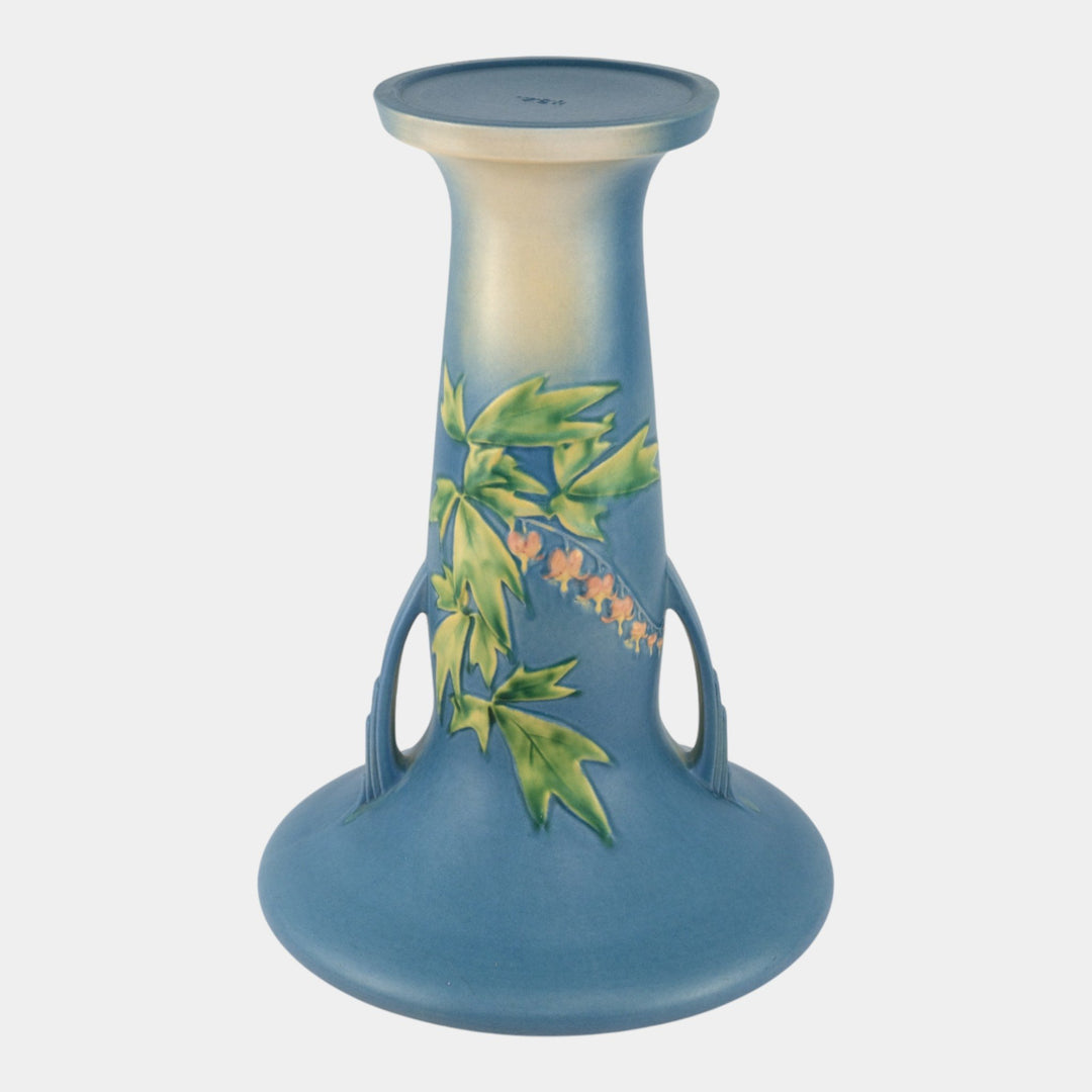 Roseville Bleeding Heart Blue 1940 Vintage Art Pottery Ceramic Pedestal 651-8 - Just Art Pottery