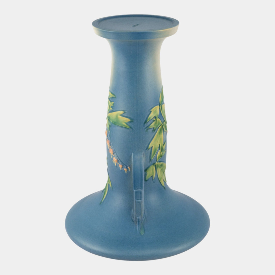 Roseville Bleeding Heart Blue 1940 Vintage Art Pottery Ceramic Pedestal 651-8 - Just Art Pottery
