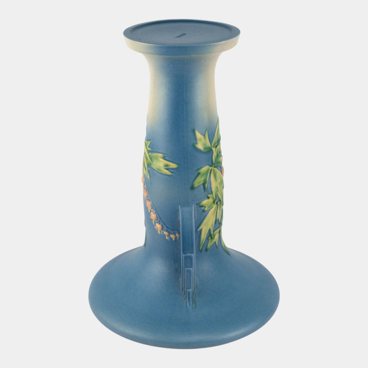Roseville Bleeding Heart Blue 1940 Vintage Art Pottery Ceramic Pedestal 651-8 - Just Art Pottery