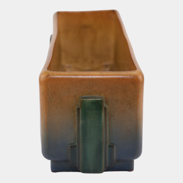 Roseville Futura Artcraft 1928 Art Pottery Tan Blue Window Box Planter 376-15 - Just Art Pottery