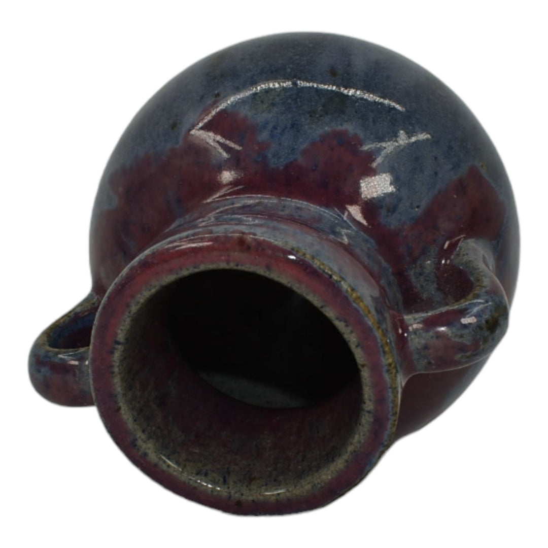 Pierrefonds French Pottery Art Pottery Purple Blue Ceramic Cabinet Vase 52 - Just Art Pottery