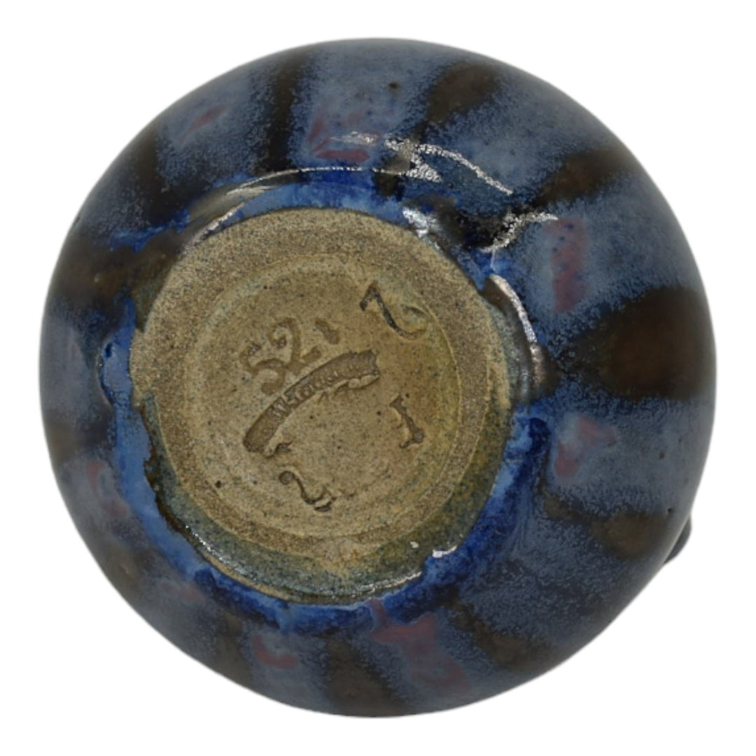 Pierrefonds French Pottery Art Pottery Purple Blue Ceramic Cabinet Vase 52 - Just Art Pottery