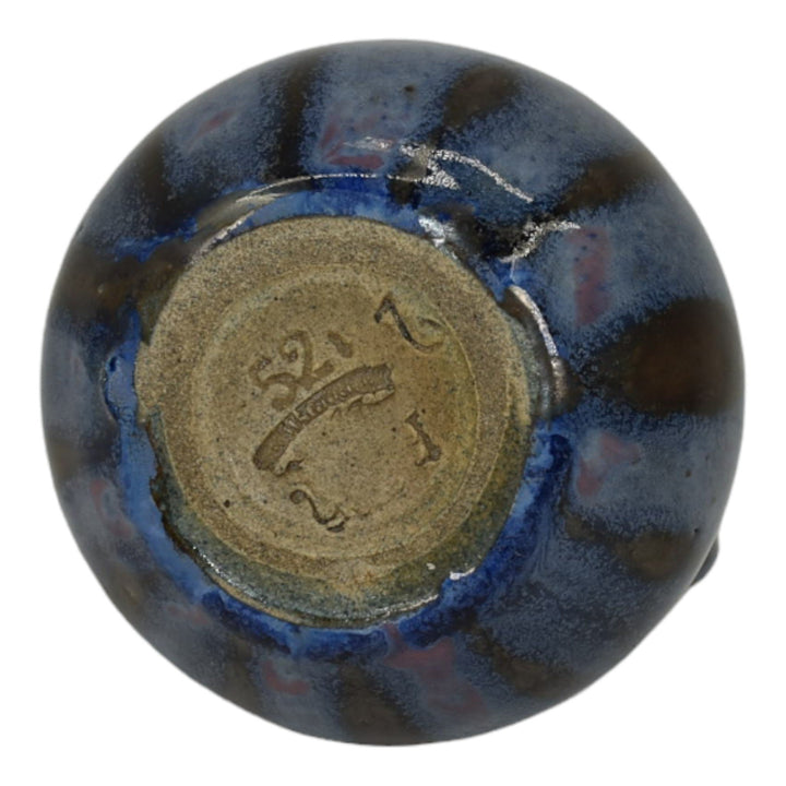 Pierrefonds French Pottery Art Pottery Purple Blue Ceramic Cabinet Vase 52 - Just Art Pottery