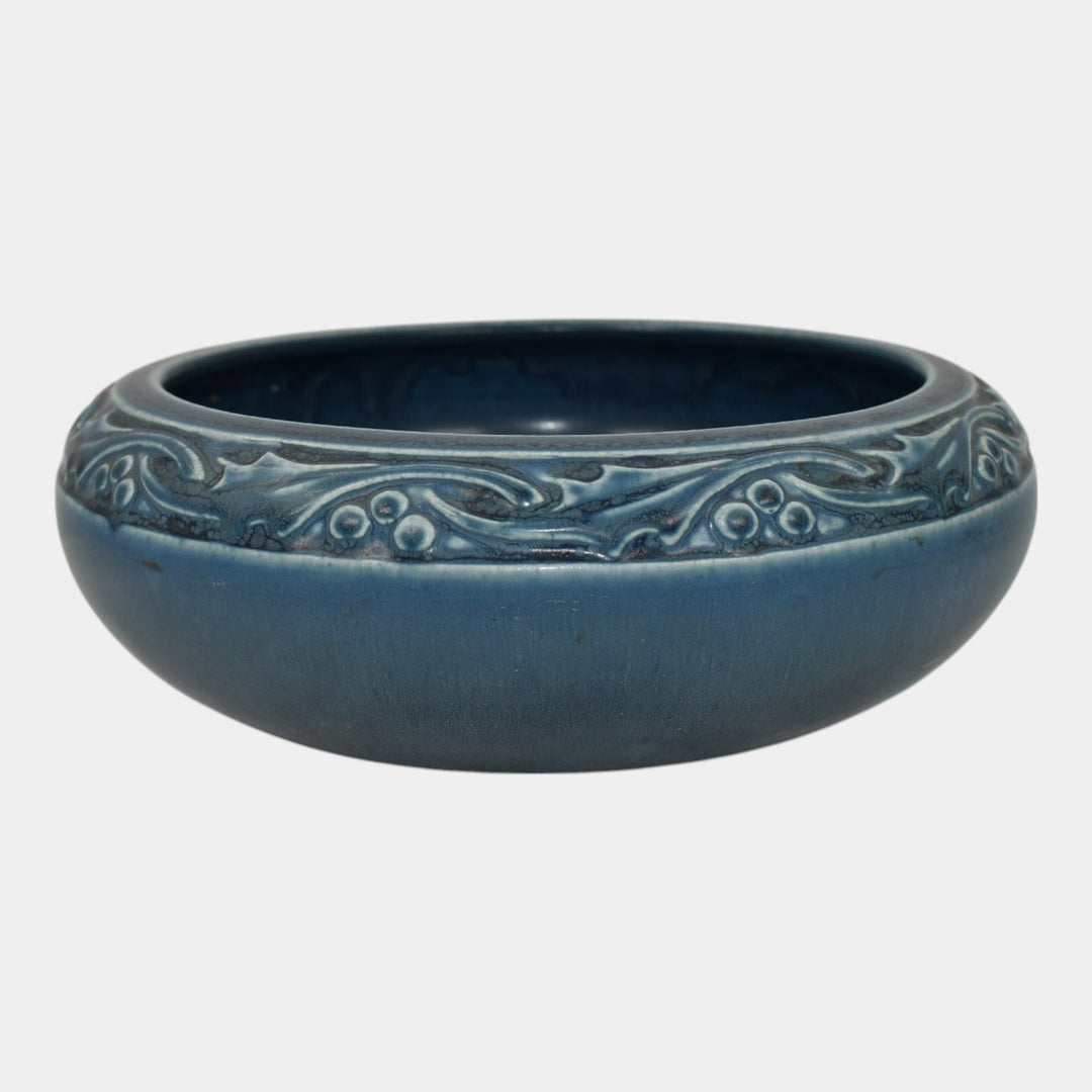 Rookwood 1926 Vintage Arts and Crafts Pottery Blue Leaf Band Bowl 2153