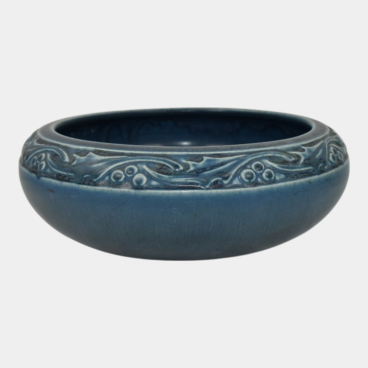 Rookwood 1926 Vintage Arts and Crafts Pottery Blue Leaf Band Bowl 2153