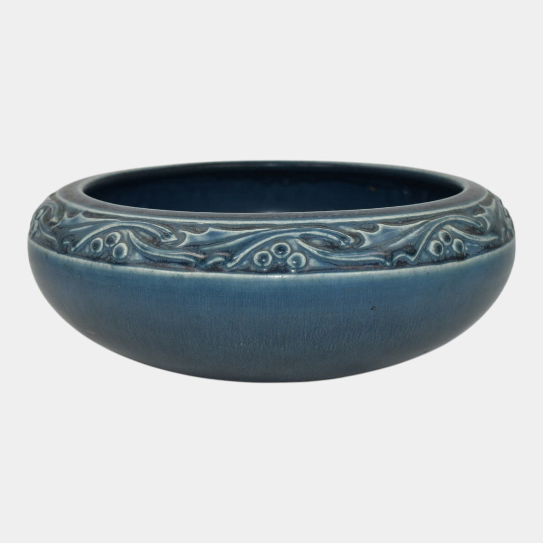 Rookwood 1926 Vintage Arts and Crafts Pottery Blue Leaf Band Bowl 2153