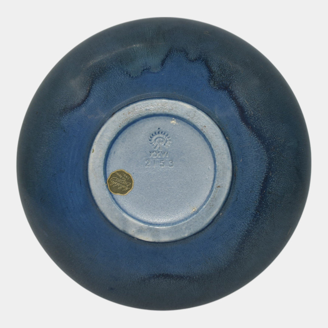 Rookwood 1926 Vintage Arts and Crafts Pottery Blue Leaf Band Bowl 2153