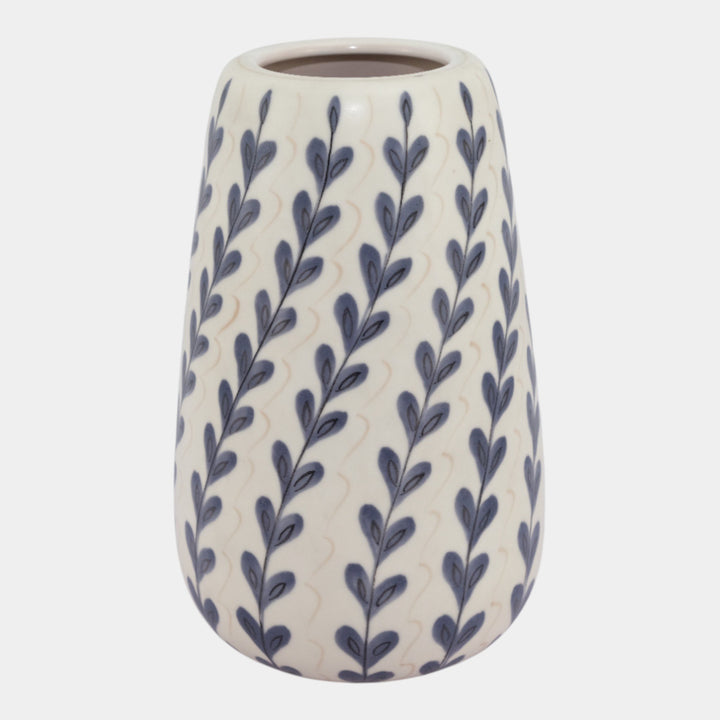 Alfred Read Poole Pottery English Mid Century Freeform YFI Blue Floral Vase 685 - Just Art Pottery