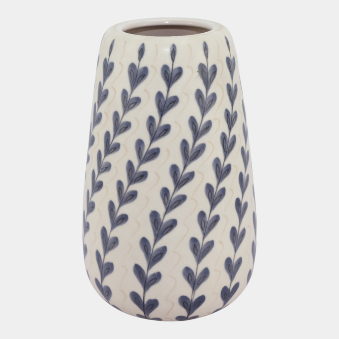 Alfred Read Poole Pottery English Mid Century Freeform YFI Blue Floral Vase 685 - Just Art Pottery