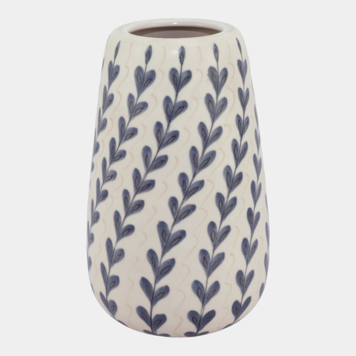 Alfred Read Poole Pottery English Mid Century Freeform YFI Blue Floral Vase 685 - Just Art Pottery