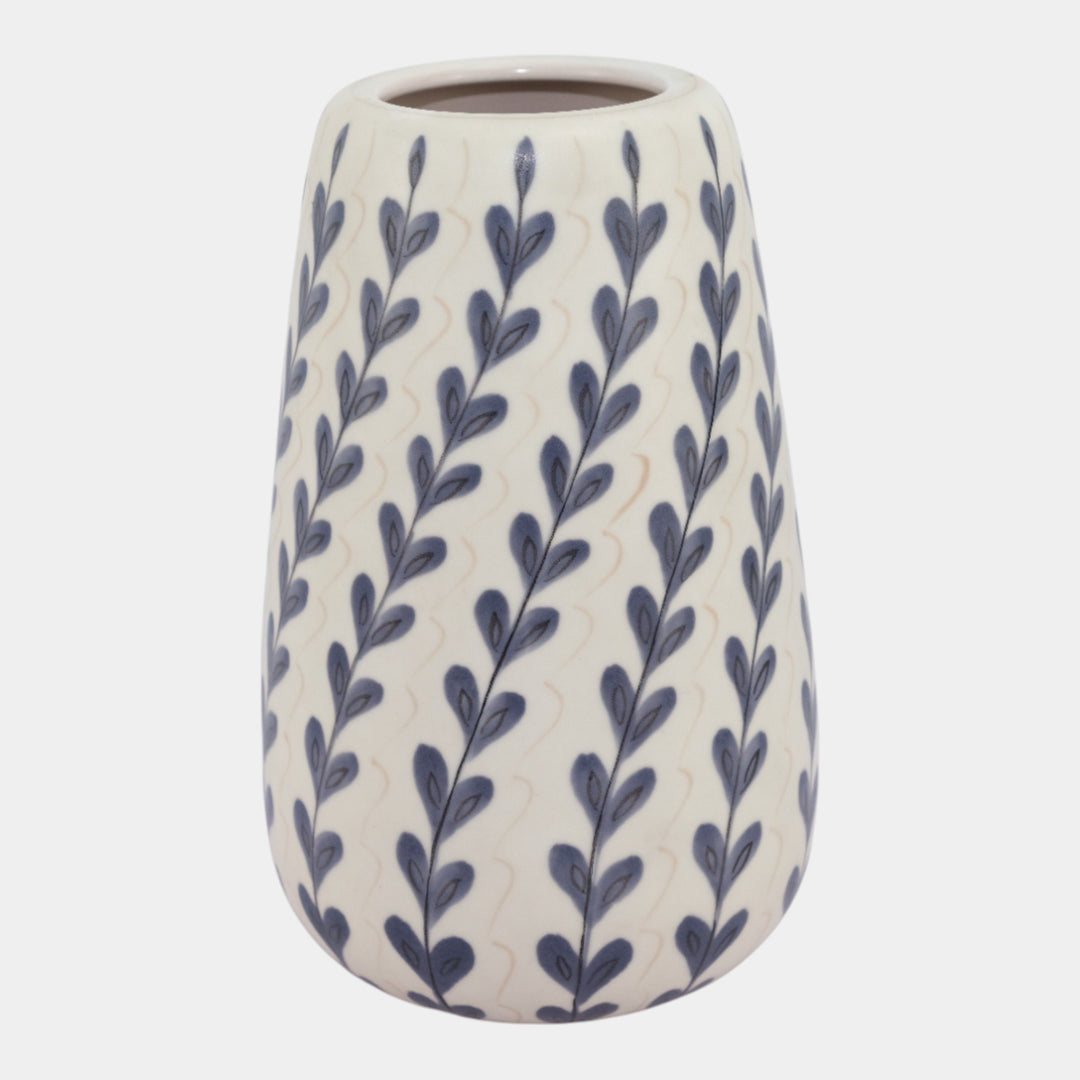 Alfred Read Poole Pottery English Mid Century Freeform YFI Blue Floral Vase 685 - Just Art Pottery