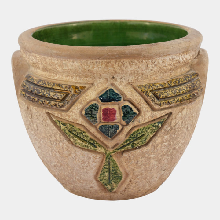 Roseville Mostique Tan 1916 Vintage Art Pottery Ceramic Jardiniere Planter 622-7