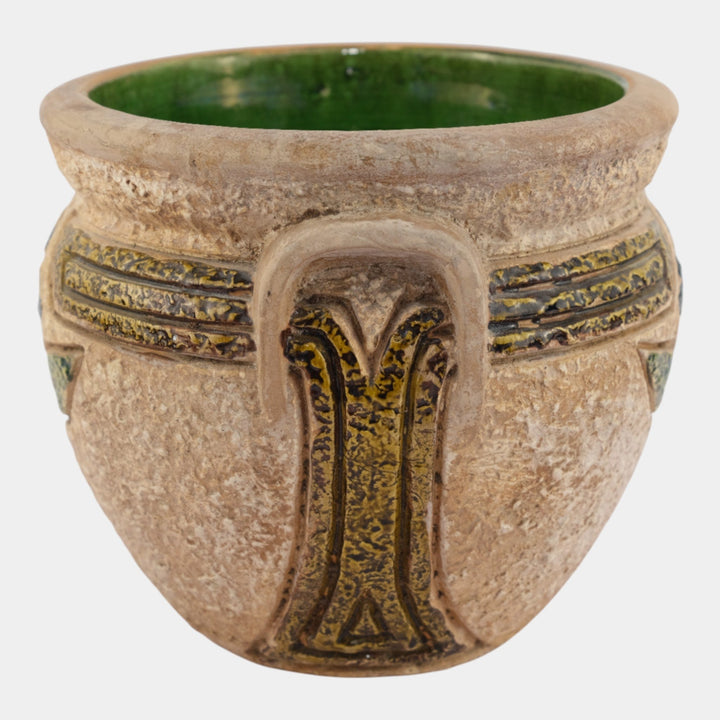 Roseville Mostique Tan 1916 Vintage Art Pottery Ceramic Jardiniere Planter 622-7