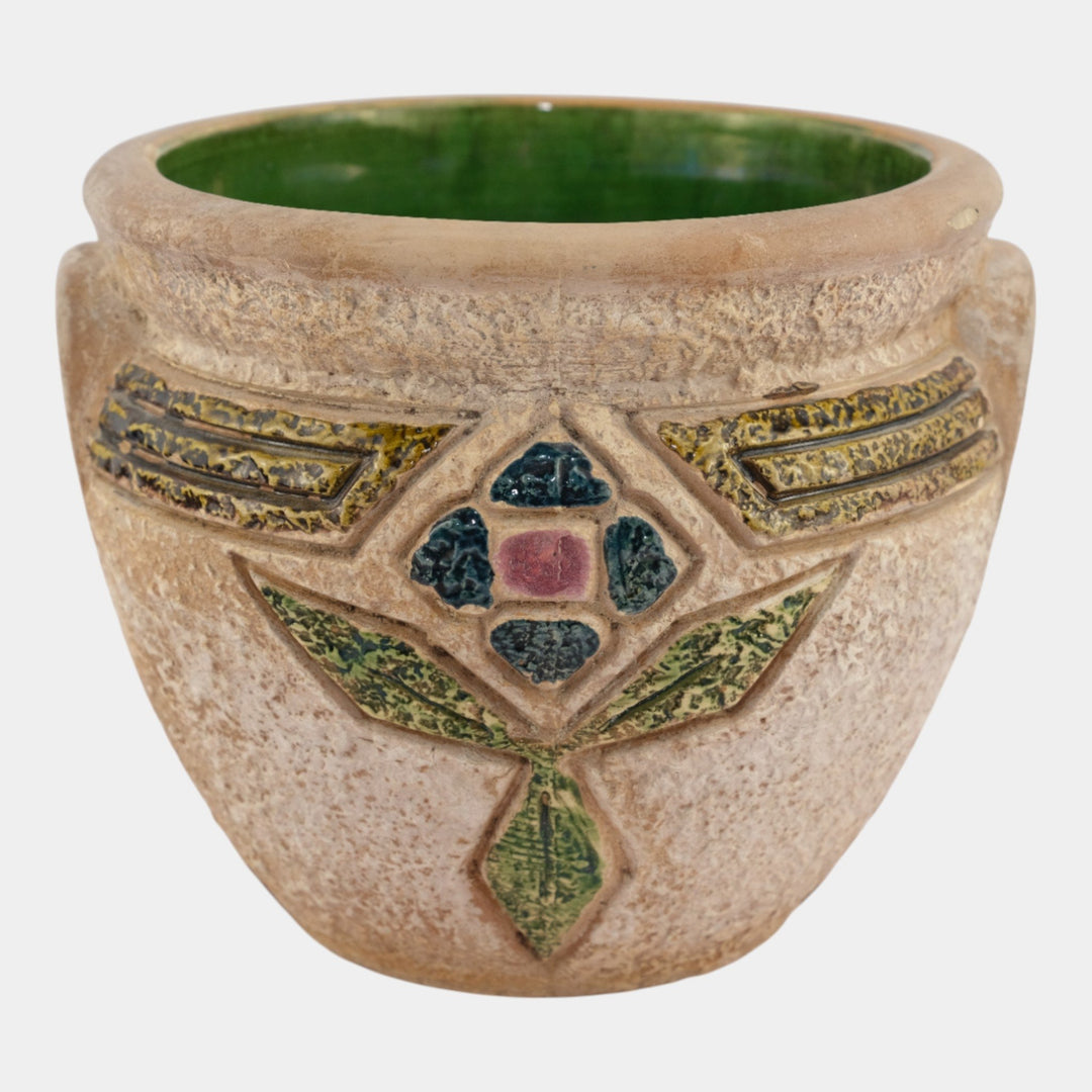 Roseville Mostique Tan 1916 Vintage Art Pottery Ceramic Jardiniere Planter 622-7