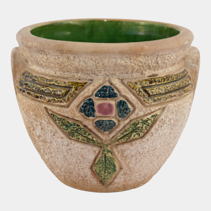 Roseville Mostique Tan 1916 Vintage Art Pottery Ceramic Jardiniere Planter 622-7