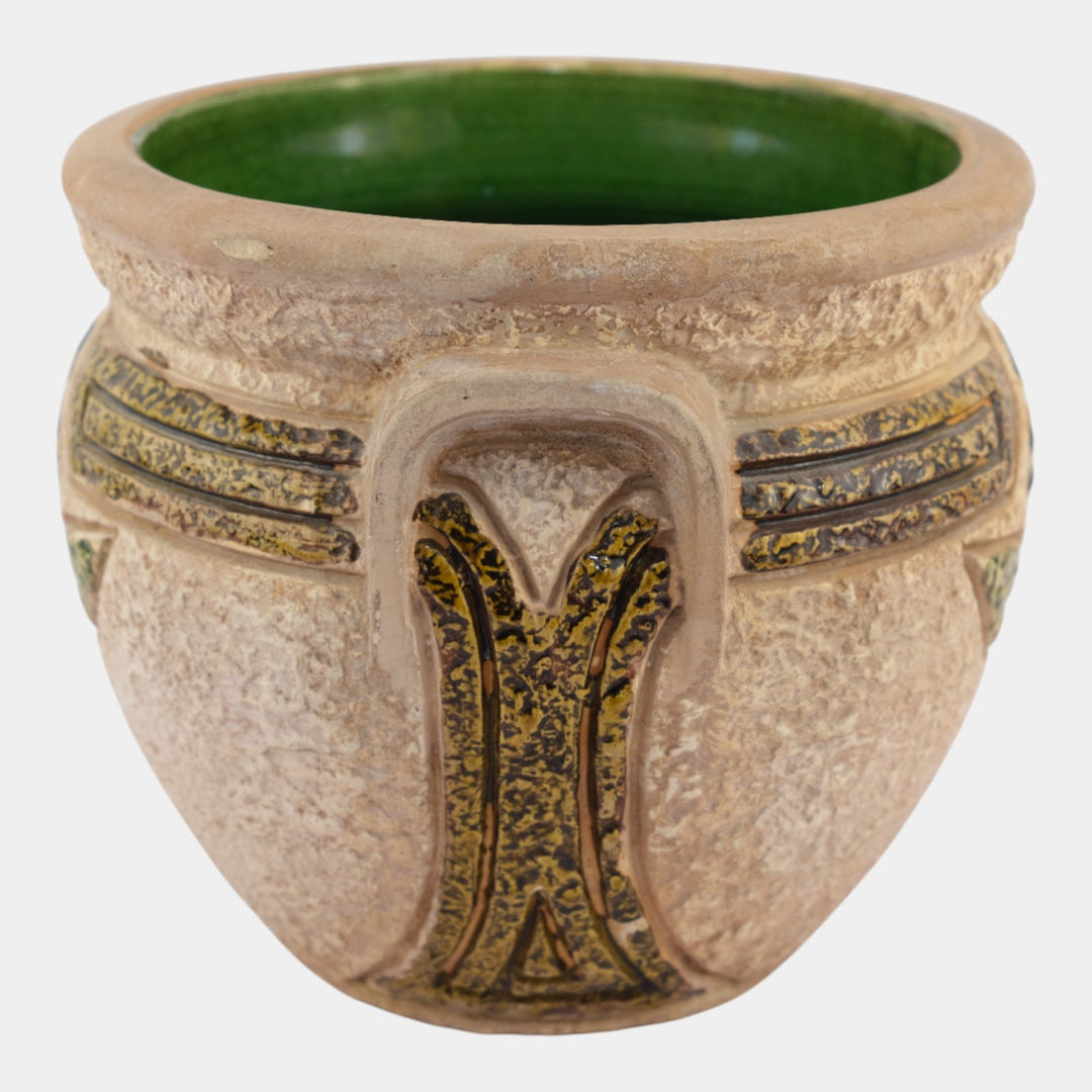 Roseville Mostique Tan 1916 Vintage Art Pottery Ceramic Jardiniere Planter 622-7
