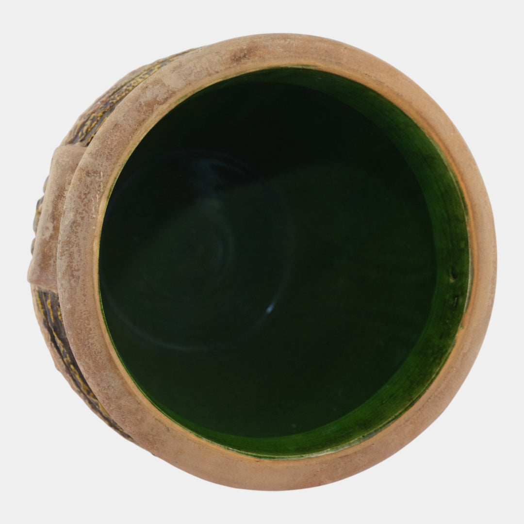 Roseville Mostique Tan 1916 Vintage Art Pottery Ceramic Jardiniere Planter 622-7