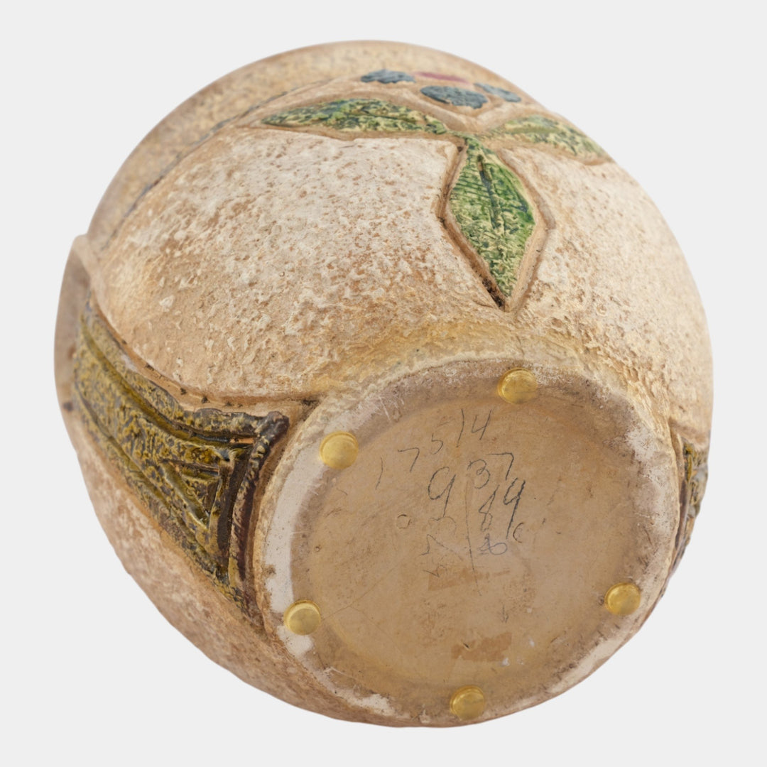 Roseville Mostique Tan 1916 Vintage Art Pottery Ceramic Jardiniere Planter 622-7