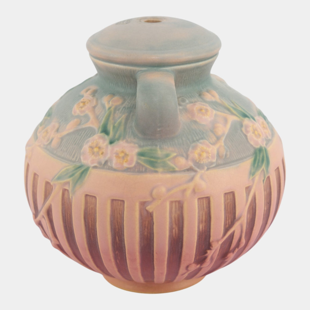 Roseville Cherry Blossom Pink 1933 Art Deco Pottery Ceramic Lamp Base 625-8