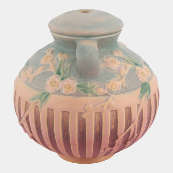 Roseville Cherry Blossom Pink 1933 Art Deco Pottery Ceramic Lamp Base 625-8