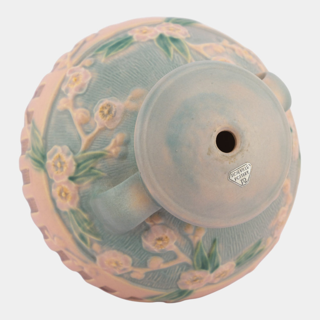 Roseville Cherry Blossom Pink 1933 Art Deco Pottery Ceramic Lamp Base 625-8