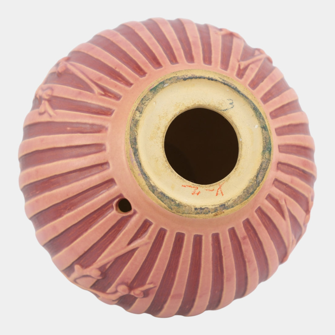 Roseville Cherry Blossom Pink 1933 Art Deco Pottery Ceramic Lamp Base 625-8