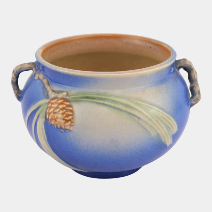 Roseville Pine Cone Blue 1936 Vintage Art Pottery Jardiniere Planter 632-4