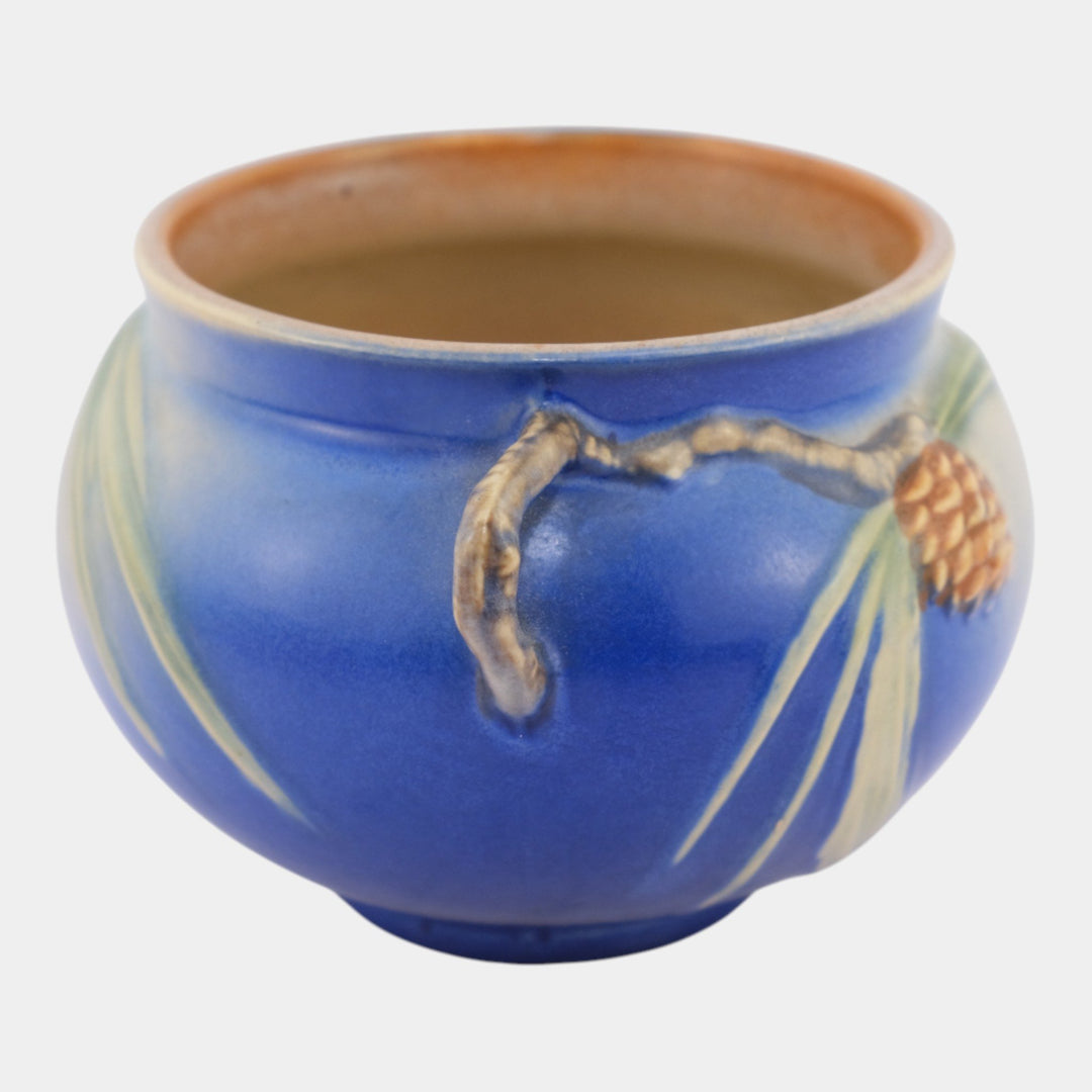 Roseville Pine Cone Blue 1936 Vintage Art Pottery Jardiniere Planter 632-4