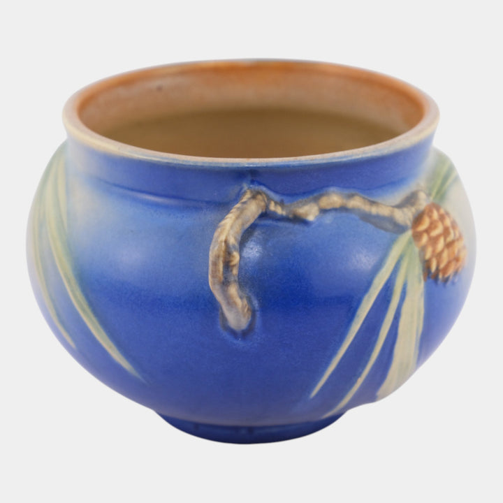 Roseville Pine Cone Blue 1936 Vintage Art Pottery Jardiniere Planter 632-4