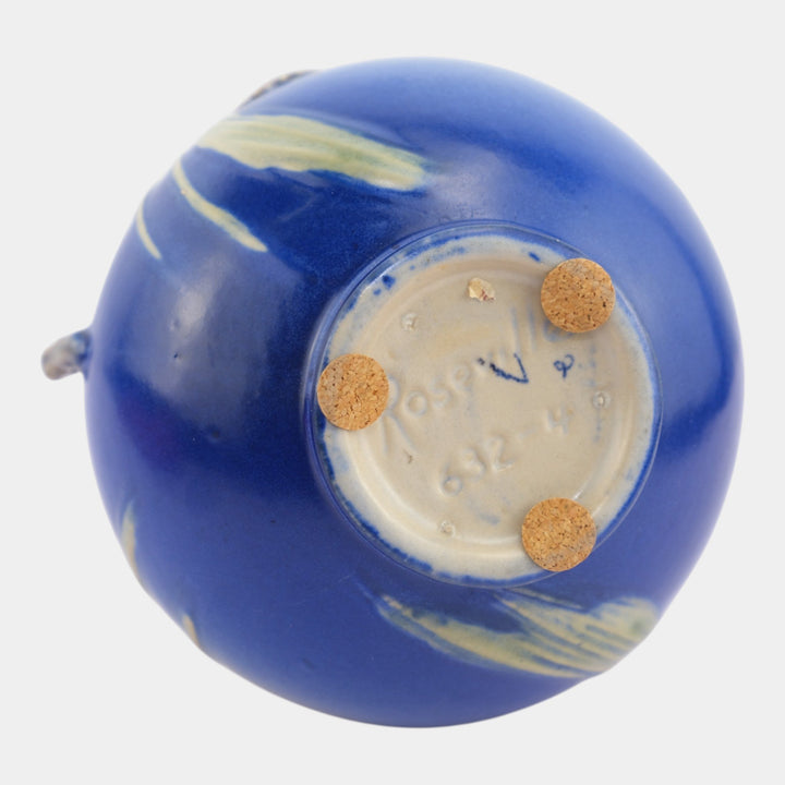 Roseville Pine Cone Blue 1936 Vintage Art Pottery Jardiniere Planter 632-4