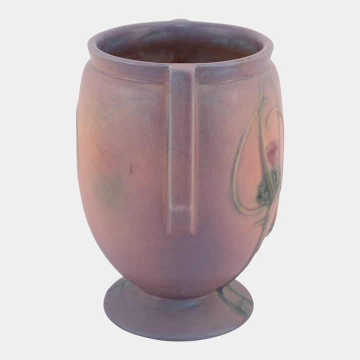 Roseville Futura Pink Purple 1928 Vintage Art Deco Pottery Thistle Vase 427-8