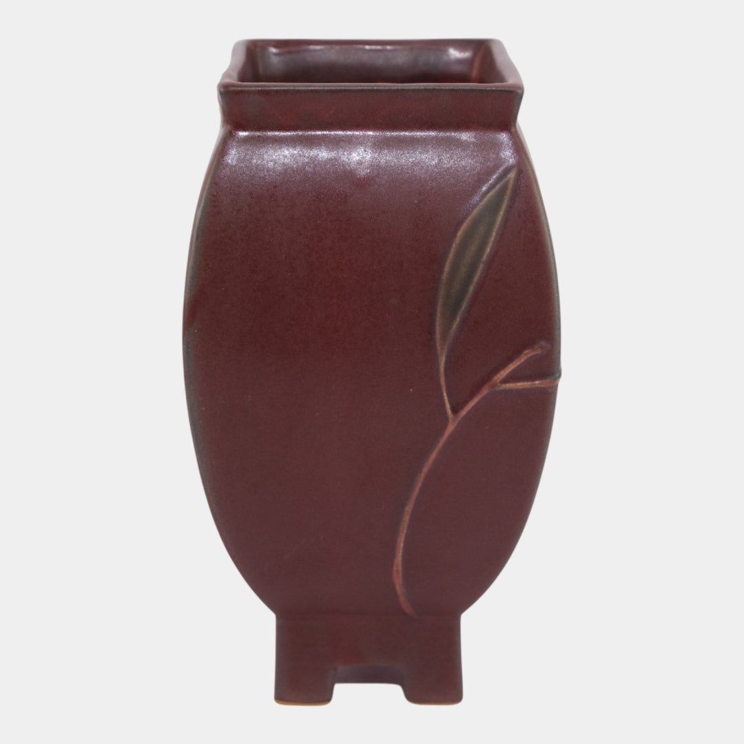 Roseville Futura Red 1928 Art Deco Pottery Ceramic Chinese Footed Vase 430-9