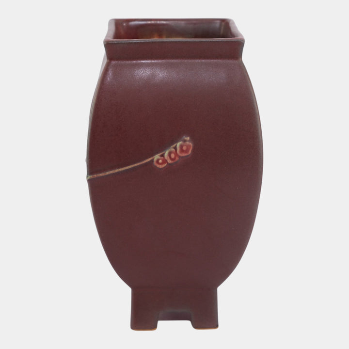 Roseville Futura Red 1928 Art Deco Pottery Ceramic Chinese Footed Vase 430-9