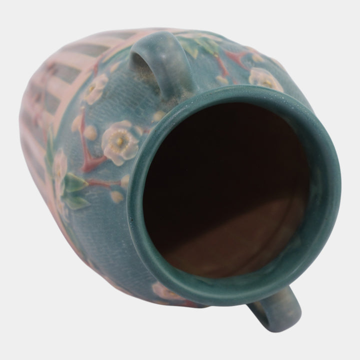 Roseville Cherry Blossom Pink 1933 Vintage Pottery Ceramic Flower Vase 627-12