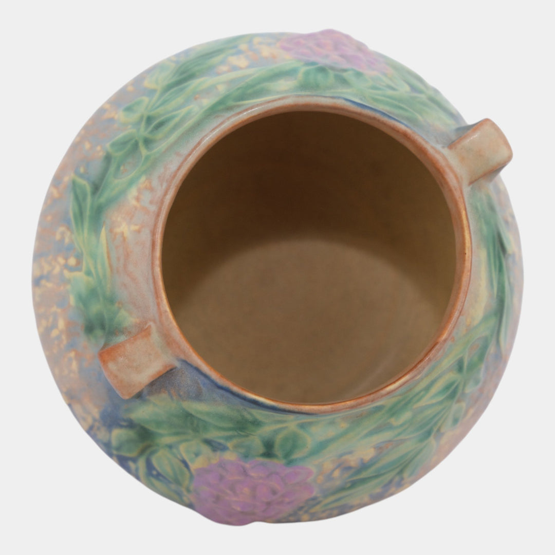 Roseville Wisteria Blue Vintage Art and Crafts Pottery Ceramic Bowl Vase 242-4