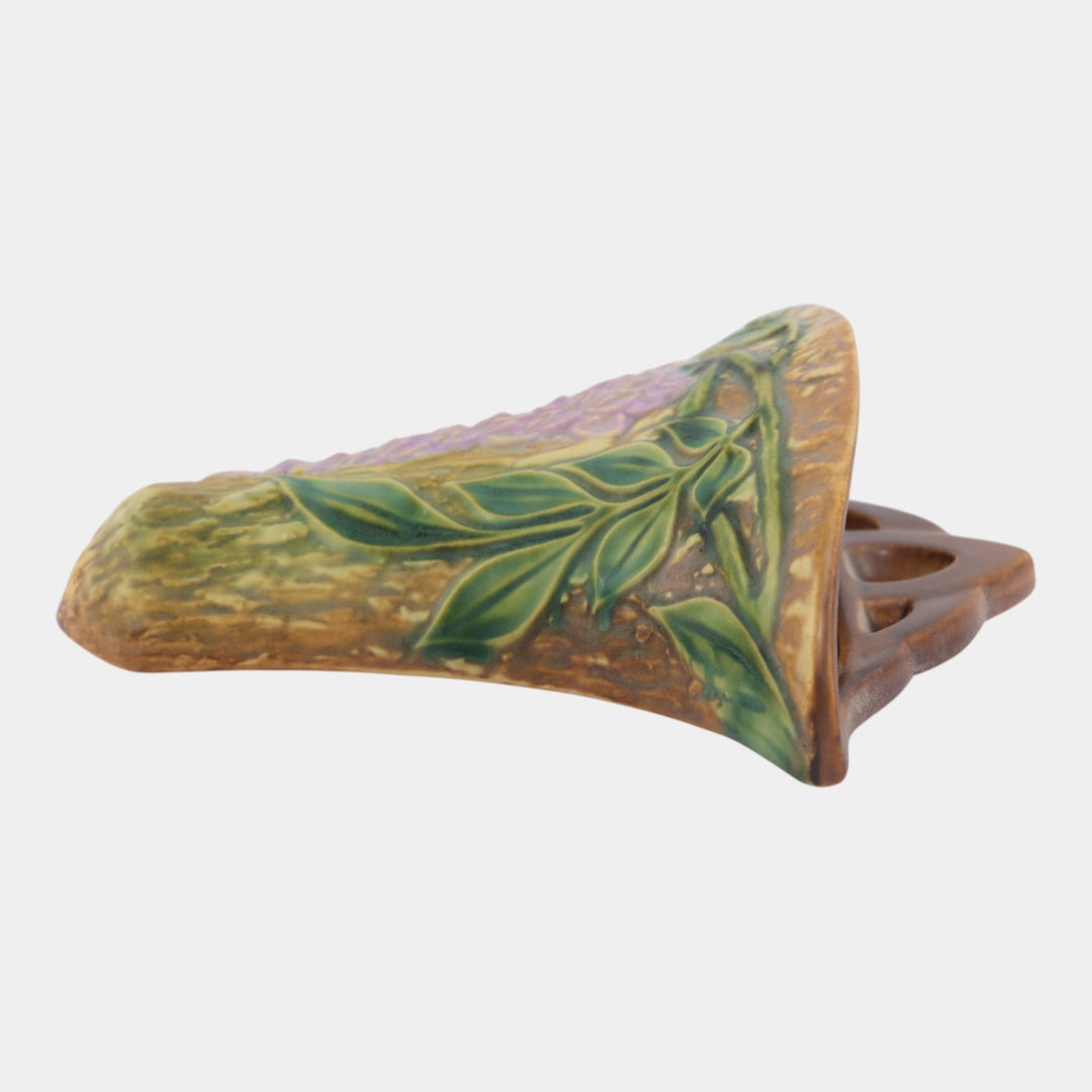 Roseville Wisteria Brown Vintage Arts and Crafts Pottery Ceramic Wall Pocket