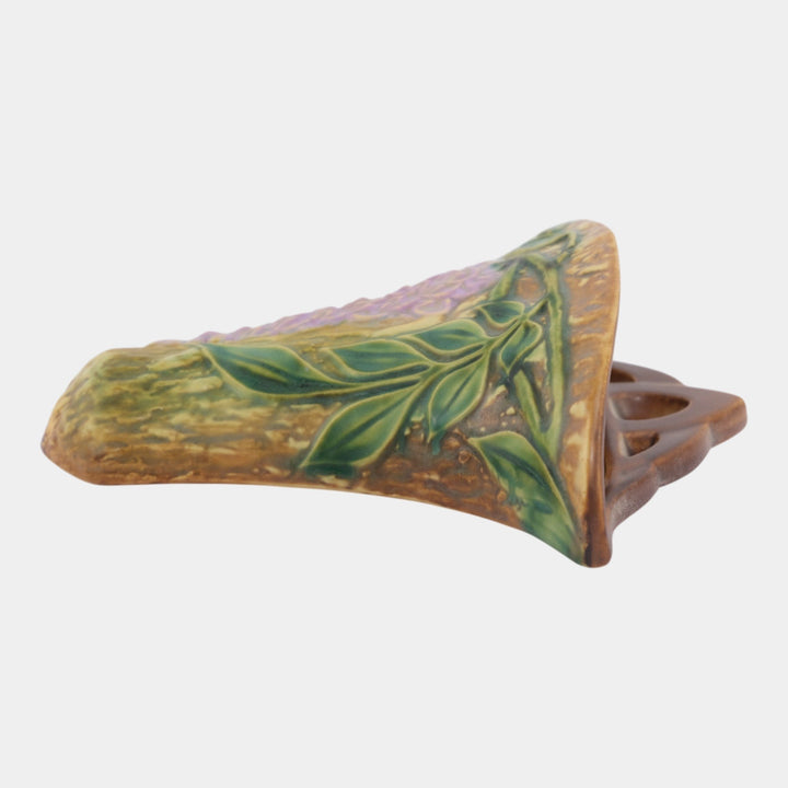 Roseville Wisteria Brown Vintage Arts and Crafts Pottery Ceramic Wall Pocket