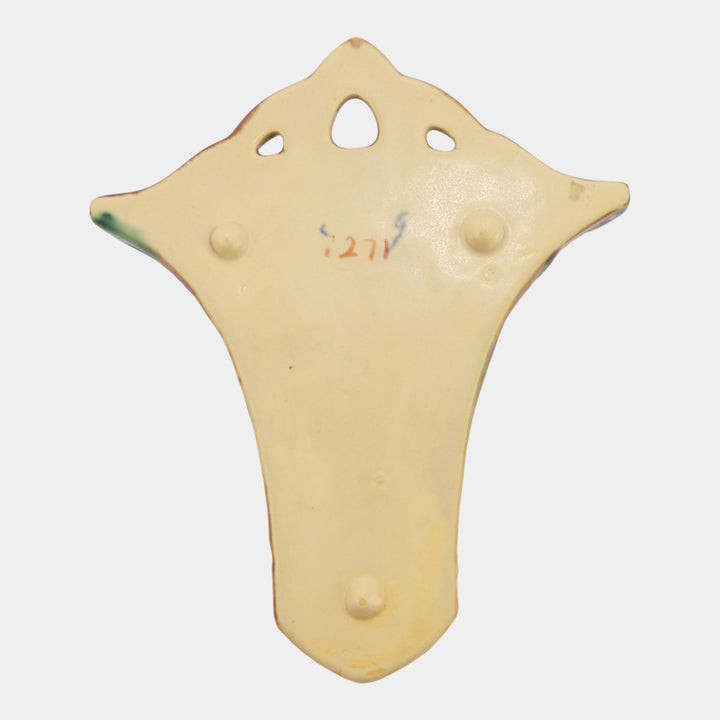 Roseville Wisteria Brown Vintage Arts and Crafts Pottery Ceramic Wall Pocket