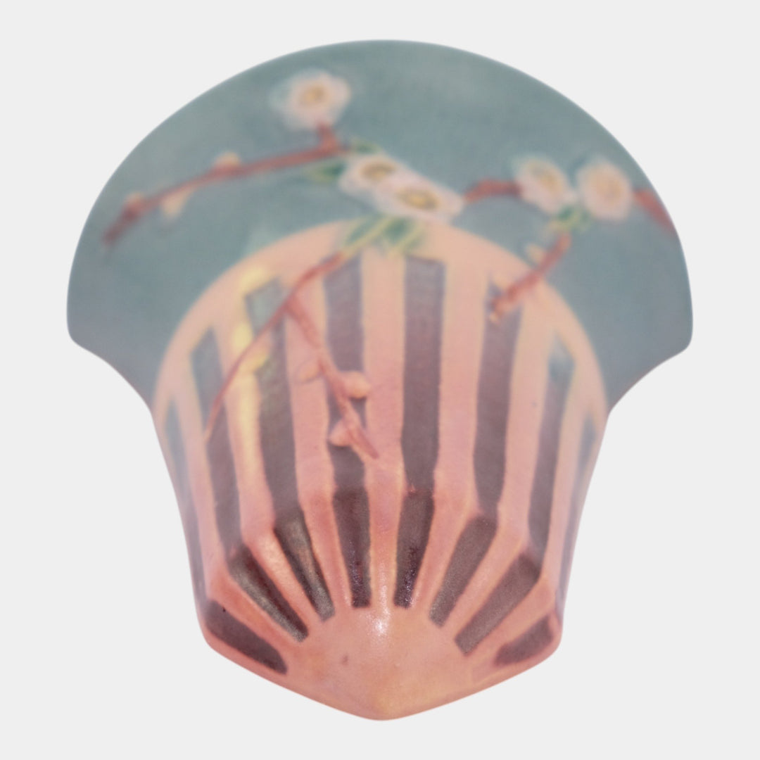 Roseville Cherry Blossom Pink Vintage Art Pottery Ceramic Wall Pocket 1270-8 - Just Art Pottery