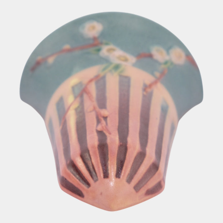 Roseville Cherry Blossom Pink Vintage Art Pottery Ceramic Wall Pocket 1270-8 - Just Art Pottery