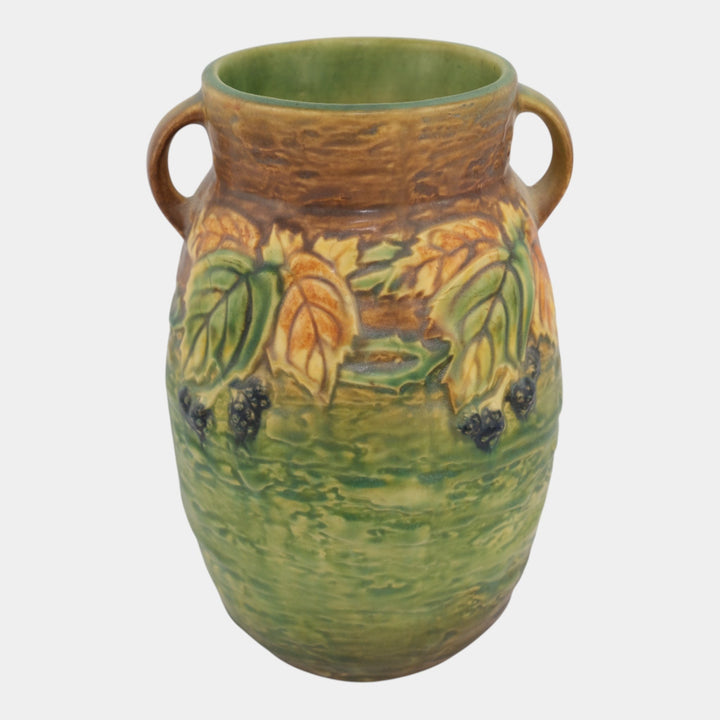 Roseville Blackberry Green 1932 Vintage Art Pottery Ceramic Flower Vase 576-8