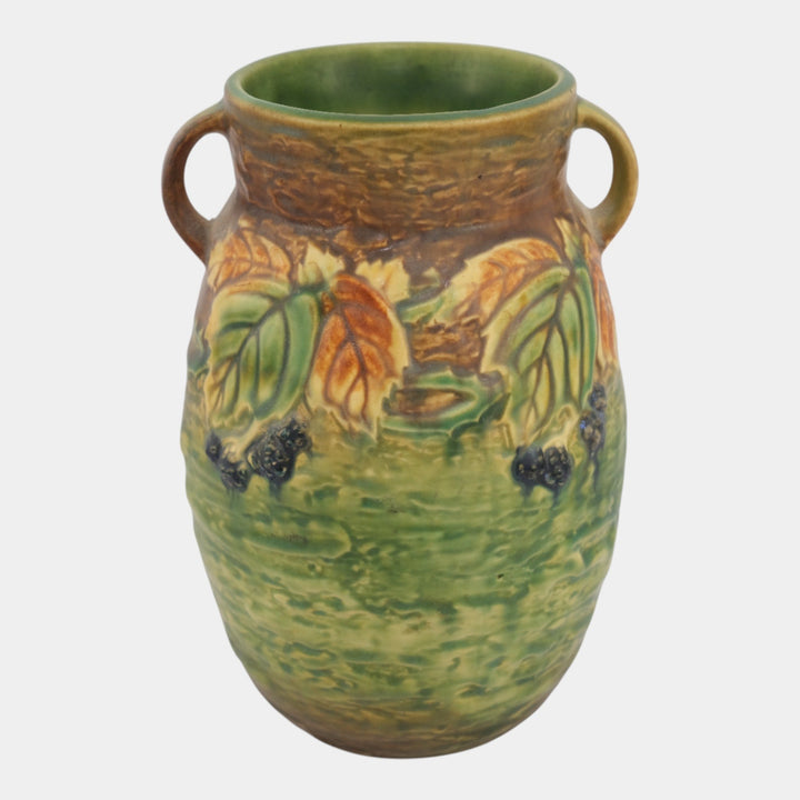 Roseville Blackberry Green 1932 Vintage Art Pottery Ceramic Flower Vase 576-8