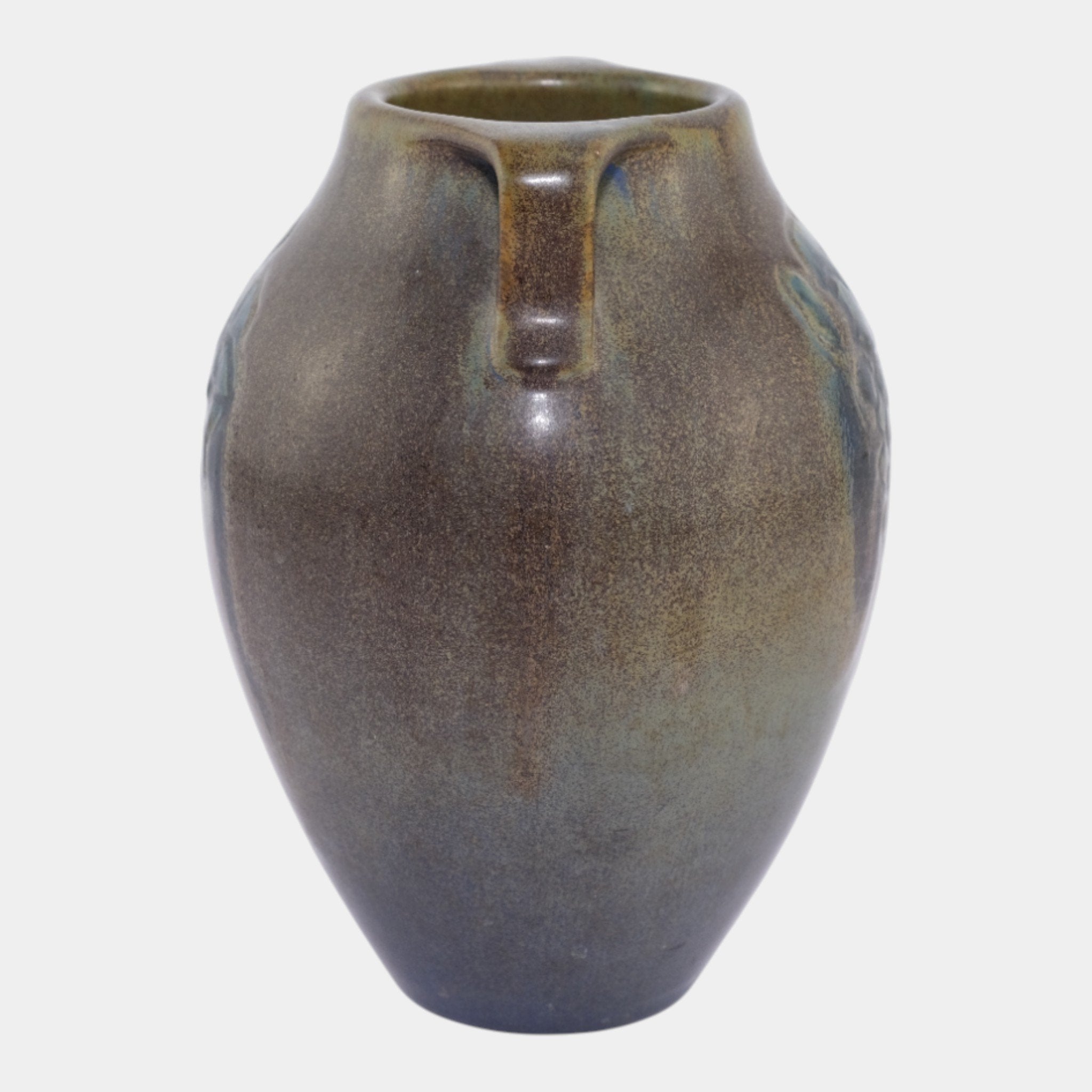 つかいふるしのいぬ Rookwood 1914 Vintage Art Pottery Matte Brown Blue Ceramic Vase