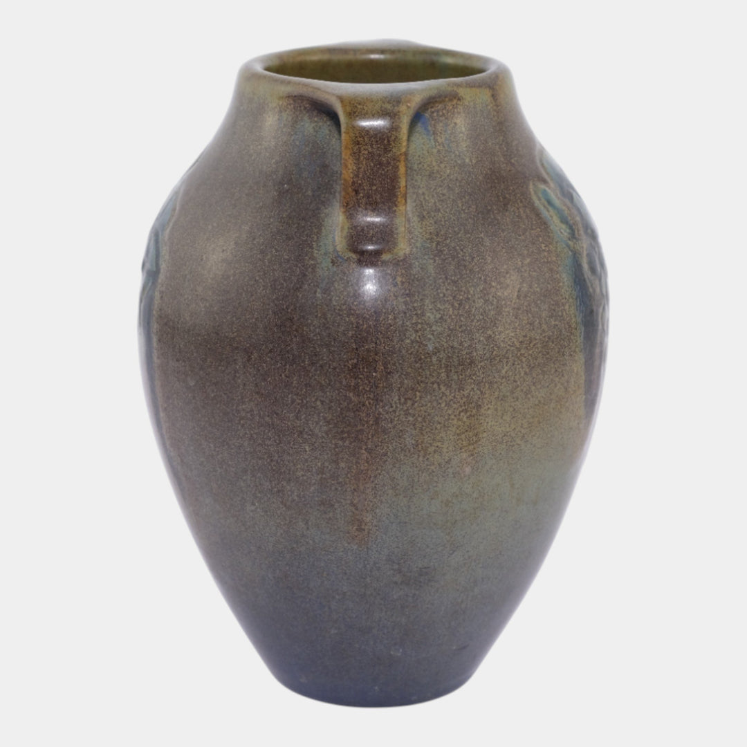 Rookwood 1914 Vintage Art Pottery Matte Brown Blue Ceramic Vase 604D Todd