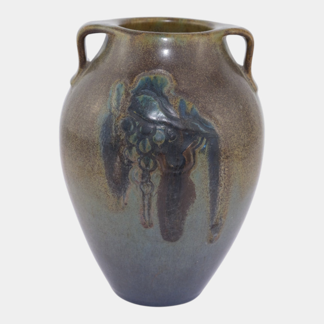 Rookwood 1914 Vintage Art Pottery Matte Brown Blue Ceramic Vase 604D Todd