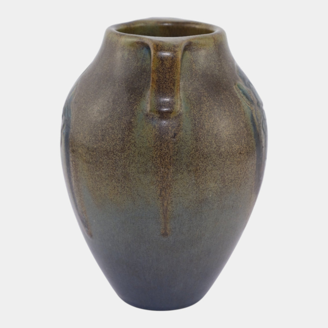 Rookwood 1914 Vintage Art Pottery Matte Brown Blue Ceramic Vase 604D Todd