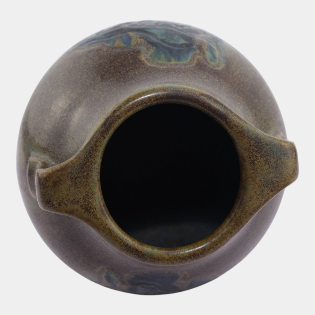 Rookwood 1914 Vintage Art Pottery Matte Brown Blue Ceramic Vase 604D Todd