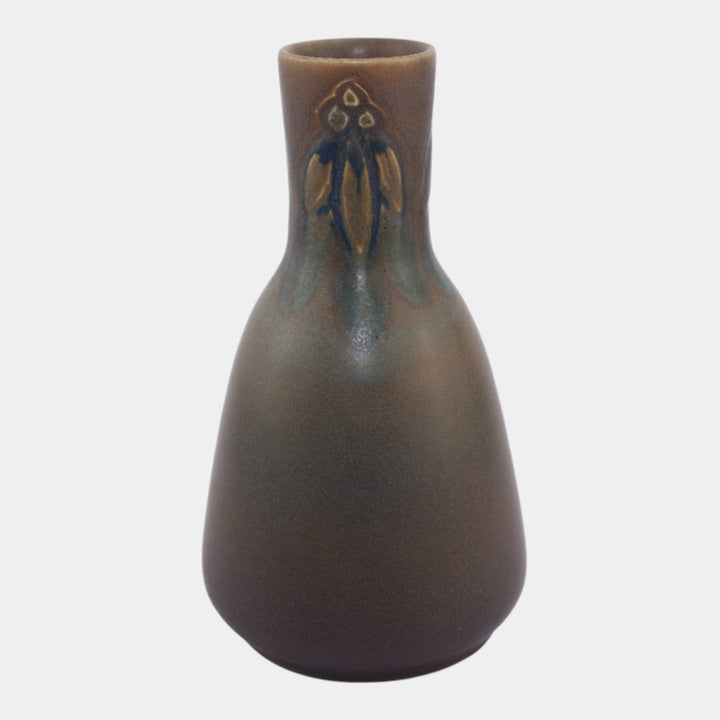 Rookwood 1912 Vintage Art Pottery Matte Brown Ceramic Vase 2042E Todd