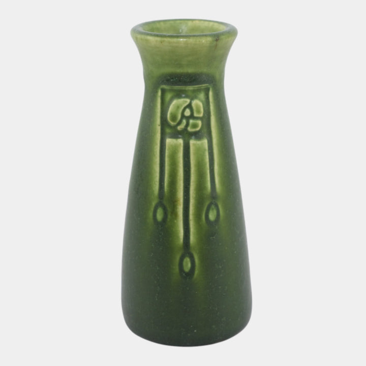 Rookwood 1914 Vintage Arts And Crafts Pottery Green Ceramic Bud Vase 2125