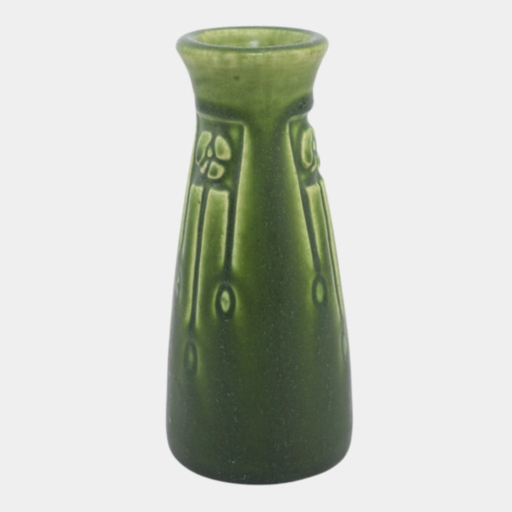 Rookwood 1914 Vintage Arts And Crafts Pottery Green Ceramic Bud Vase 2125